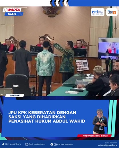 Jaksa Penuntut Umum (JPU) KPK keberatan hadirnya Akmal Fauzan sebagai saksi yang meringankan Abdul Wahid lantaran kerap hadir di persidangan sebelumnya ✅Follow Akun Media Sosial RRI Pekanbaru untuk dapatkan informasi kegiatan terbaru. Instagram : @rri__pekanbaru YouTube : RRI Pekanbaru TikTok : RRI Pekanbaru ✅Berita seputar Riau di website rri.co.id ✅Dengarkan streaming melalui aplikasi RRI DIGITAL #jaksapenuntutumum #komisipemberantasankorupsi #abdulwahid #pengadilannegeripekanbaru #sidangtipik