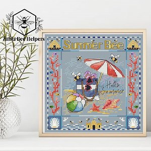 Summer Cross Stitch Pattern Sea Cross Stitch PDF Shell Sampler Bee Digital Pattern Chart Cross Stitch Beach Cross Stitch Sea PDF Sampler - Etsy