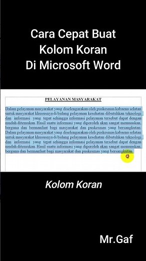 How to Quickly Create Newspaper Columns in Microsoft Word #gaftutorial