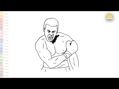 Muhammad Ali drawing 01 | American professional boxer drawing | Draw Muhammad Ali step by step easy