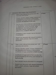 Research TaskGrade: 12  Task: Discussion, Data Analysis, Dat... | Filo