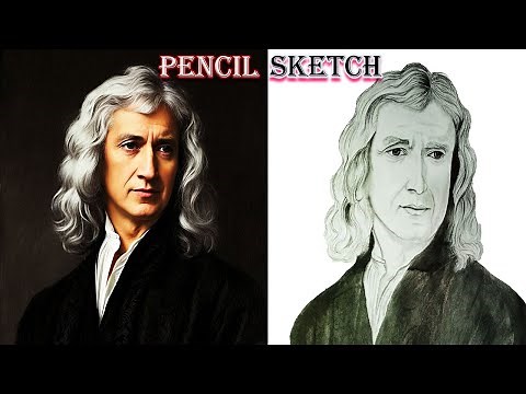 How to draw Sir Isaac Newton Sketch Step by Step | How to draw Easy drawing of Isaac Newton