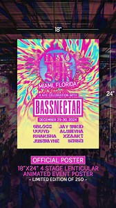 32K views · 176 reactions | Design specs for the limited-edition, 3-stage lenticular poster, available exclusively as an add-on for #IntotheSunNYE ticket holders. Order yours now at: https://tinyurl.com/IntotheSunNYE | Bassnectar | Facebook