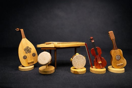Handmade Wooden Mini Musical Instruments Set Miniature Vintage Home Decor Gift - Etsy