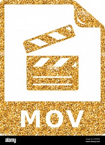 Video file format icon in gold glitter texture. Sparkle luxury style vector illustration Stock Vector Image & Art - Alamy