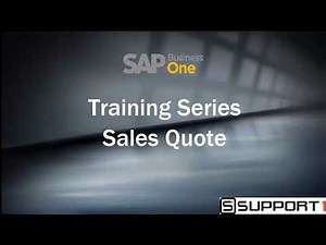 SAP Business One Training Sales Quote