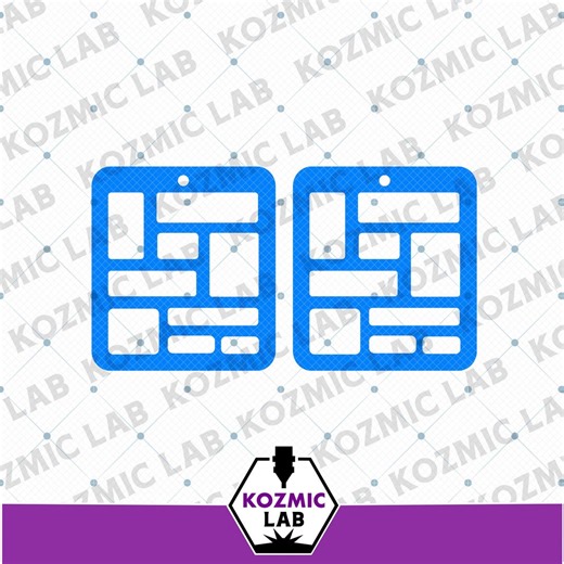 Square Stained Glass Earrings SVG | Geometric Drop Earrings (digital Download) - Etsy