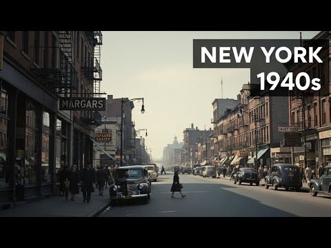 What Was NEW YORK Like in the 1940s ? Kodachrome Video