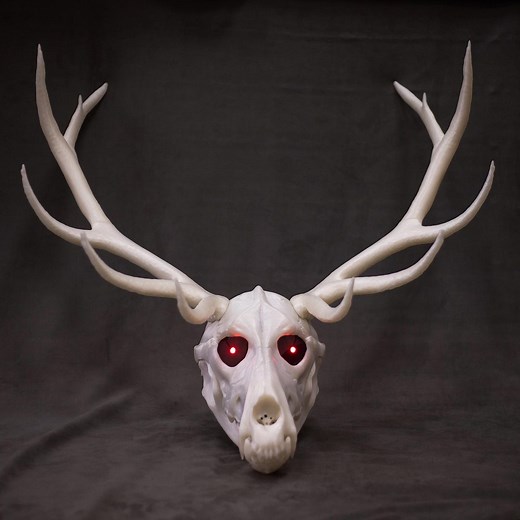 Wendigo Skull Mask With Large Horns and Moving Jaw: 3D Printed Cosplay Mask - Etsy