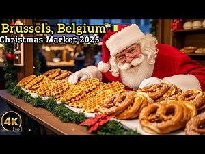 Brussels Christmas Market 2025 | 4K Walking Tour | Winter Glow Vibes