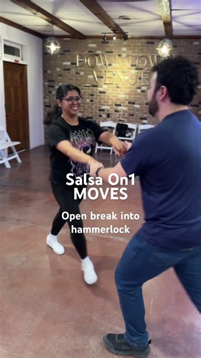 Salsa On1 moves: open break into hammerlock combo #salsa #salsaon1 #salsadancing #howtodancesalsa