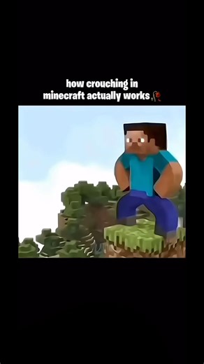 How crouching in Minecraft actually works😭😭😭