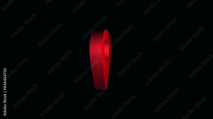 Location icon on transparent background. Simple looped animation. 3d rendered movie clip with alpha channel