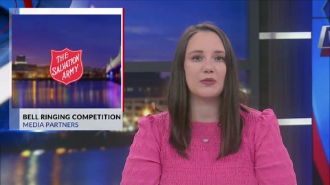 Local media rings the bell for the Salvation Army during Battle of the Bells