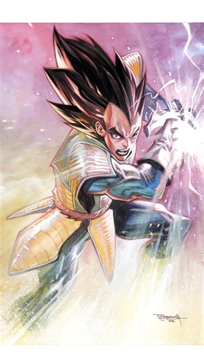 Stephen Jorge Segovia | I’m super excited to share a work-in-progress video of me painting Vegeta! Since I enjoy mixed-media art, I had a lot of fun using... | Instagram