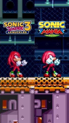 Knuckles Idle Animation Sonic 3 vs Mania #shorts #sonic