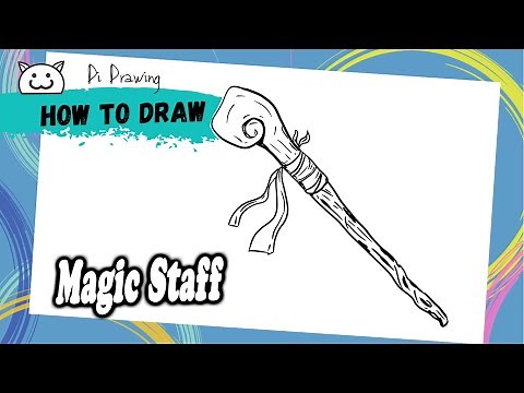 How to Draw Magic Staff - Easy Drawing