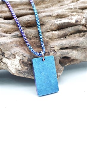 Pure Titanium Pendant Blue Pendant - Etsy