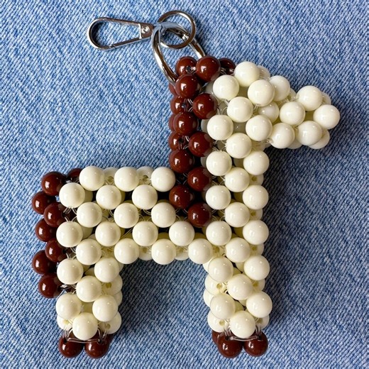 Beaded Horse Keychain | Acrylic Pony Bag Charm, Animal Purse Accessory - Etsy