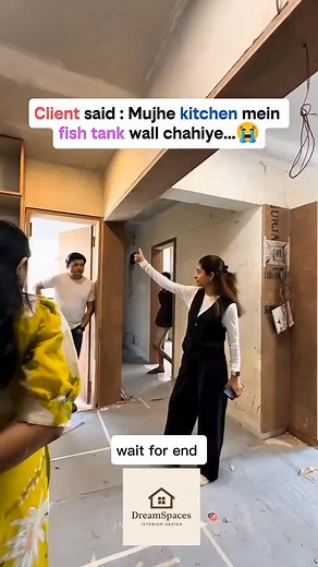 5.2K views · 580 reactions | Mujhe kitchen mai fish tank chaiye so we install fish tank #InteriorLuxury #kitchen #renovation #foryou | Dreamspaces1 | Facebook