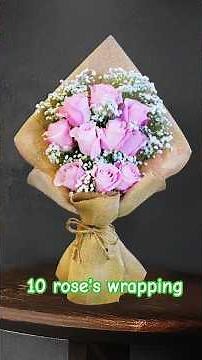 10 Roses wrapping tutorial #diybouquet #flowertech9