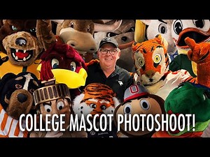 Capturing the Spirit of College Athletics: Behind the Scenes with 17 Mascots in One Epic Photoshoot!