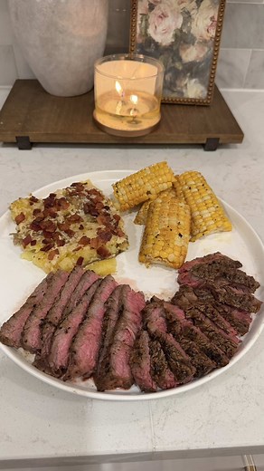 Family Cookout: Steak, Smashed Potatoes & Corn on Blackstone