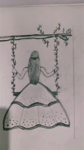 easy doll sketch drawing #art #short video #sketch #drawing #trending shorts #painting