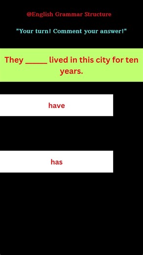 English Grammar Practice | Have or Has? | Present Perfect Tense #english #quiz #shorts