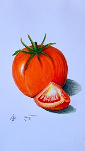 টমেটো ড্রইং প্যাস্টেল কালার দিয়ে #tomato #vegitables #pastel #art | Rajib Easy Drawing Maker