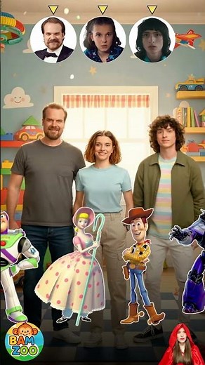 Stranger Things Jim Hopper, Eleven y Mike Wheeler en el Mundo de Toy Story #strangerthings #toystory