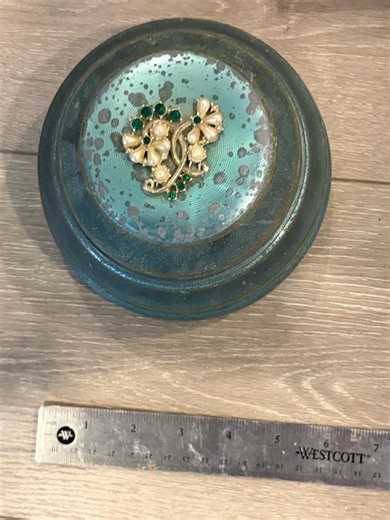 Vintage Aluminum Pressed Powder Jeweled Music Box Tales From Vienna 1960's - Etsy