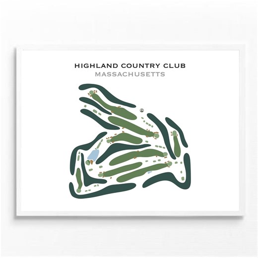 Highland Country Club, MA Golf Course Map Wall Art, Golfer Lover Gift For Him, Housewarming Gift, Sport Lover Gift, Man Cave Home Decor - Etsy Sverige