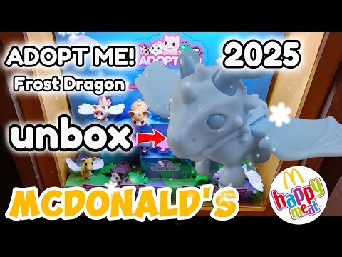 Adopt Me! FROST DRAGON Unboxing ❄️✨ McDonald’s Happy Meal 2025 – It’s SO Cold!