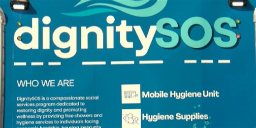 DignitySOS provides free use showers to unhoused and residents under ALICE Bracket