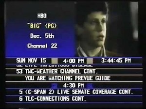 1 Hour Of The TV Channel Prevue Guide From 1992