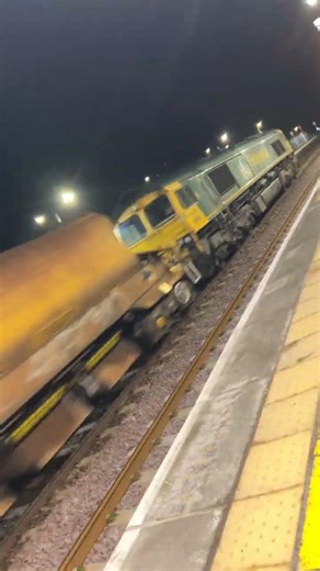 Freightliner class 66 and 69 thundering through Redruth station