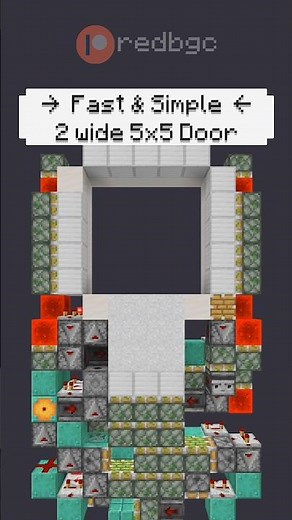 Easy & Small 5x5 Piston Door in Minecraft (2 wide only) #minecraft #mc #mcpe #gaming #shorts