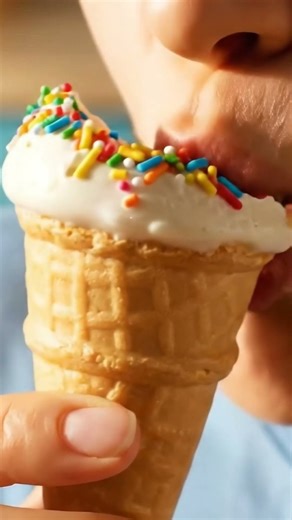 Crunchy ice cream ASMR|Satisfying bites & creamy chews with sprinkle sounds #ASMR #EatingSounds