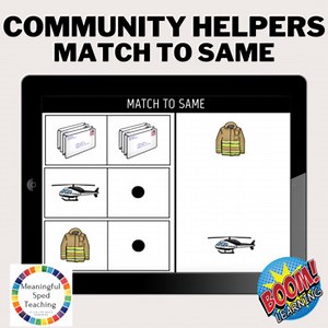 Community Helpers: Matching to Same Life Skills Boom Cards™