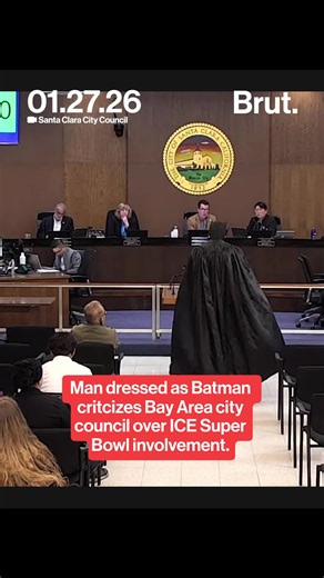 An unidentified man wearing a Batman costume interrupted a joint meeting of the Santa Clara City Council, city officials and the Santa Clara Stadium Authority on Tuesday, using the public comment period to criticize the city’s policies on cooperation with U.S. Immigration and Customs Enforcement. #santaclara #immigration #citycouncil #publiccomment #localnews