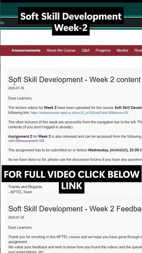 NPTEL Soft Skill Development Week 2 Assignment Answers | NOC25-HS142 | IIT Kharagpur | July–Dec 2025