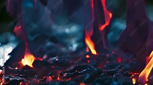 Close up fiery surface. Blaze, footage, abstract background. Video of slow motion fire flames. For your backdrops, video presentations, text place, live wallpapers, intro, dangerous or relaxation