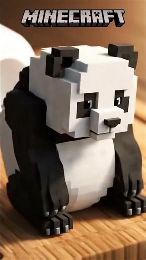 🐼A Tiny Panda Appears! 🪥Toothpaste Surprise 牙膏成了一只熊猫？ #minecraft #grassblock #助眠 #asmrsounds #asmr