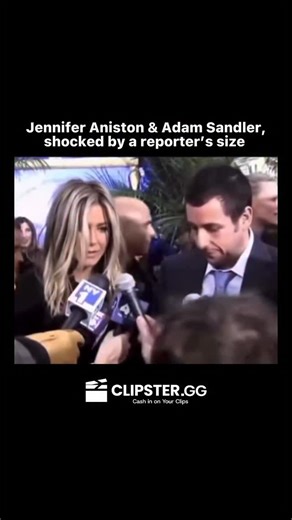ThePopRewind on Instagram: "In 2011, Jennifer Aniston and Adam Sandler were promoting their romantic comedy “Just Go With It”. During a press interview, a reporter approached them- at first he crouched to avoid blocking the cameras, but when Sandler asked him to stand up, both actors were visibly shocked by his towering height. Their shocked expressions and laughter made the moment unforgettable, showing off their playful chemistry and genuine reactions. #jenniferaniston #adamsandler"