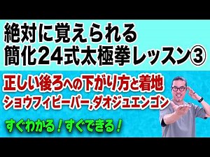 【絶対に覚えられる簡化24式太極拳レッスン３】かかと着地？つま先着地？正しい重心移動(ショウフィピーパー,ダオジュエンゴン/手揮琵琶・倒巻肱)｜初心者からベテランまで。初めてでも安心｜中村げんこう