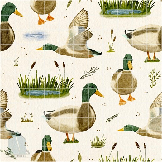 Animal Seamless Pattern: Ducks (digital Download) - Etsy