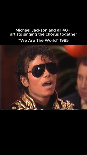 Michael Jackson, Tina Turner, and Harry Belafonte recording the chorus amongst 40+ artists.