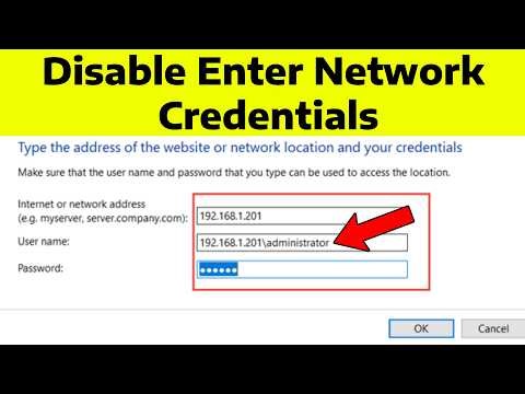 How To Disable Enter Network Credentials on Network Connections in Windows