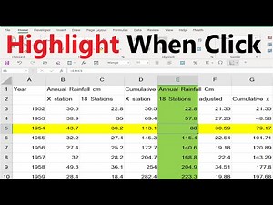 Auto Highlight Row and Column when Click on a Cell in Excel | conditional Formatting